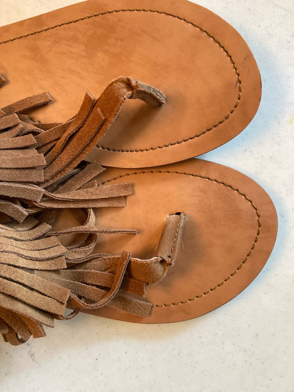 Steve Madden Fringe Suede Moccasin Sandals - Brown - Picture 6 of 10